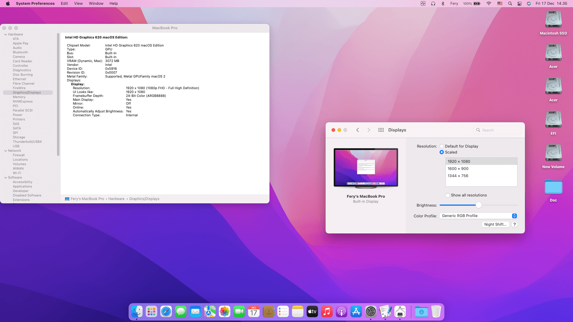 Acer Swift 3 SF314 54G 51ZX [KabyLake R   Intel UHD 620 + I2C]   OpenCore 3